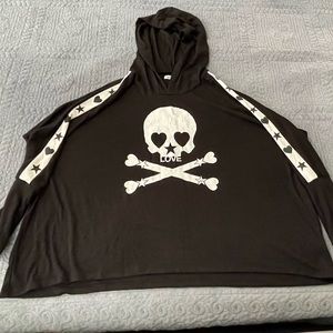 Lauren Moshi tuxedo sweater skull womens hoodie